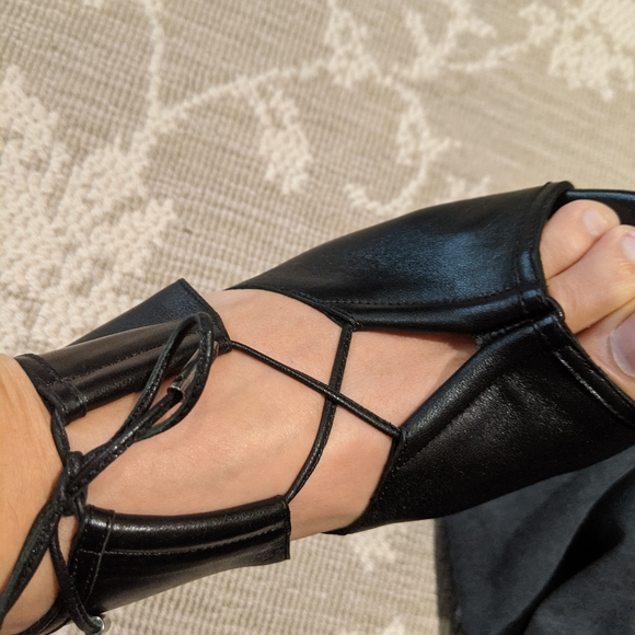 Aquazzura black leather lace up heels - Picture 8 of 8